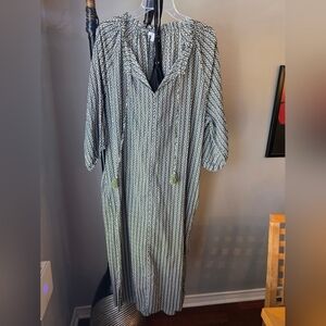 Johnny Was Black and White Zigzag Maxi Dress